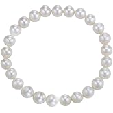 VN Jewelry Women's 8-9mm White Freshwater Pearl Bracelet | Handmade Stretch Elastic Strand | Natural AA Grade Pearls Jewelry Gift for Her – Classic & Elegant