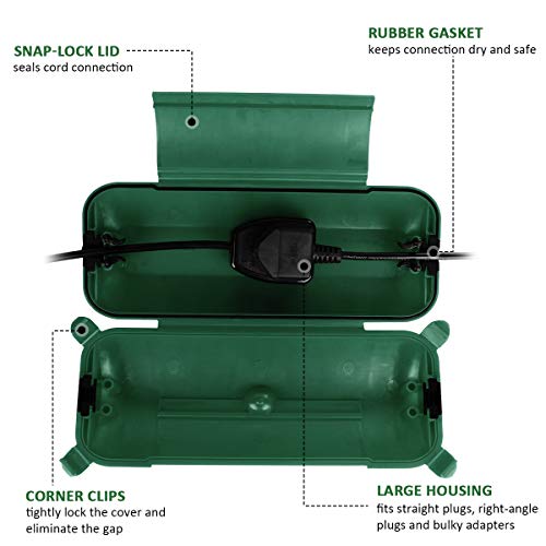 Outdoor Extension Cord Safety Cover with Large Housing and IP44