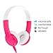 BuddyPhones Explore+, Volume-Limiting Kids Headphones, Built-in Audio Sharing Cable with in-Line Mic, for Kindle, iPad, iPhone, or Android, Rose Pink