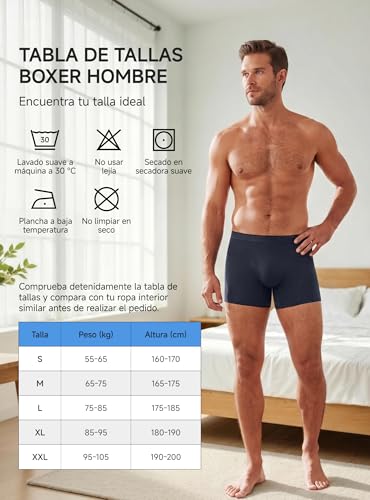 TRENDOUX Cool to the Touch Men's Boxer Briefs: Breathable Seamless Boxer Shorts, Slim Fit, Lightweight Stretch Fabric, Long Leg Anti-Roll, Ideal for Office and Daily Use, Pack of 3