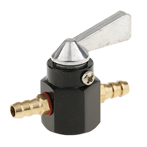 MonkeyJack 2 Pieces Black+Yellow 6mm 1/4'' Fuel Control Cut Off Valve Flow Switch for Motorcycles ATVs Dirt Bikes