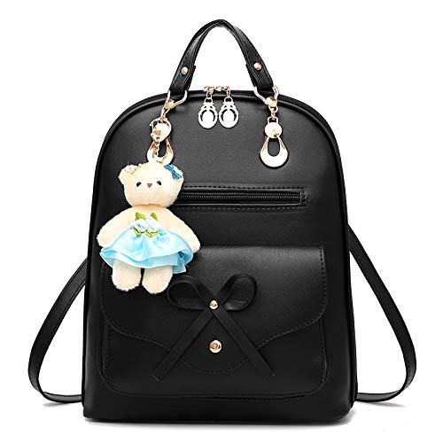 Premium 2018 New Women Leather Backpacks Students School bags for Girls Teenagers Travel Rucksack Black Color Small Shoulder Bag