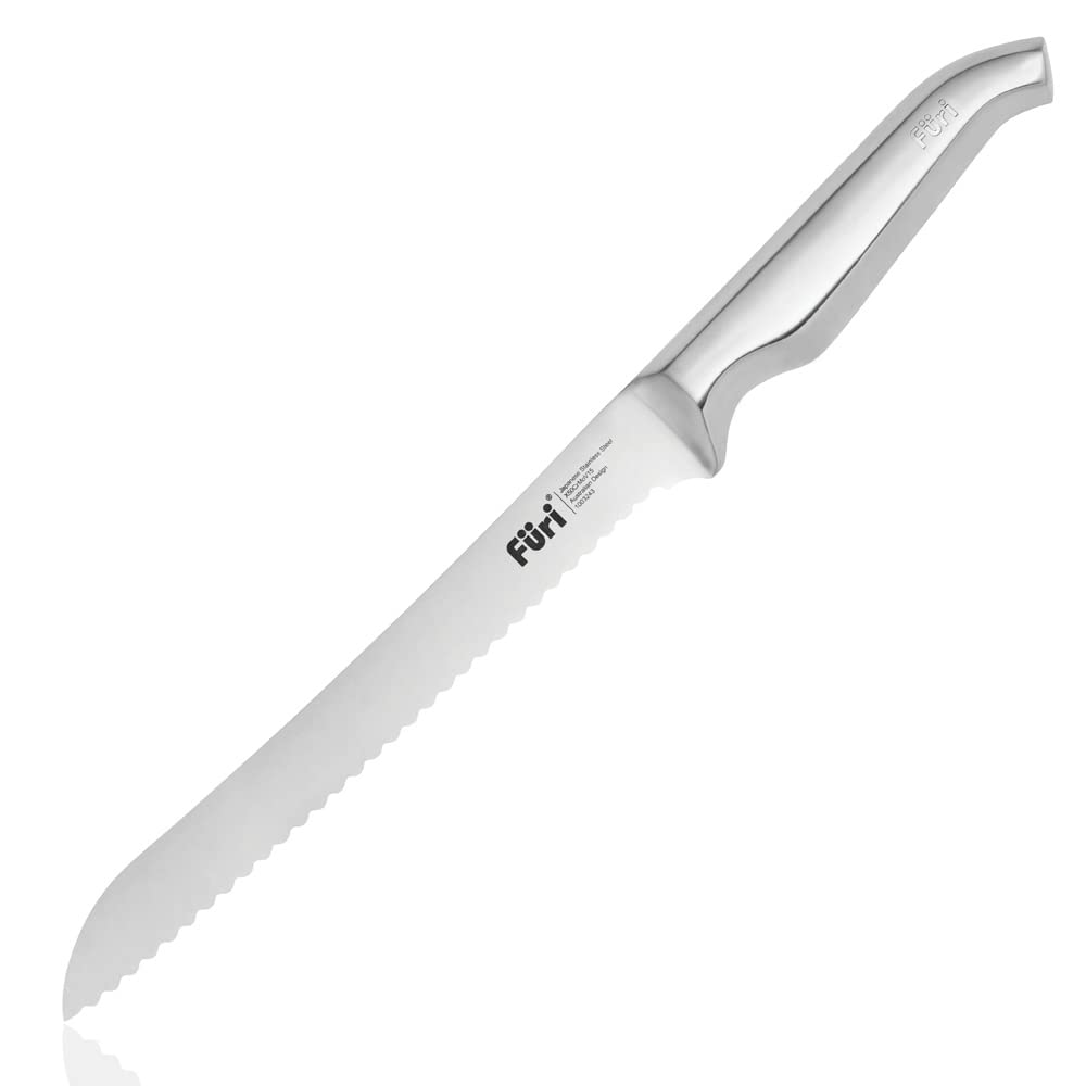 Furi Pro Bread Knife 20cm, 7 7/8" Ultra-Sharp Knife,Superior Cutting,Rounded serrations for Effortless Slicing Without Tearing,Stainless Steel Blade