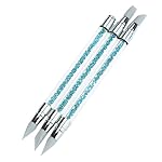 Anself 3Pcs GEL Nail Art Carving Pen Brushes Silicone Head Acrylic Handle Salon Tool Set