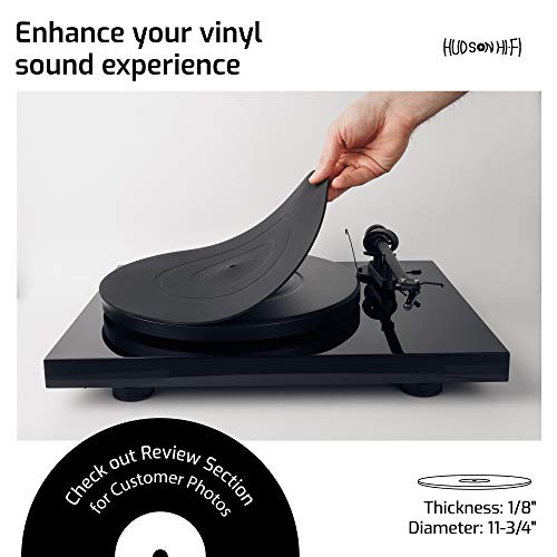 Silicone Rubber Turntable Platter Mat - 12" Vinyl Platter Anti Static Slipmat - Silicone Turntable Mat for Optimal Playback - Universal Turntable Slip Mat for All LP Vinyl Record Players