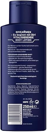 NIVEA MEN Revitalising Body Lotion 250ml Vitamin E 24+ Hour Moisture Men's Care view 3