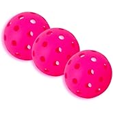 Let's Rally Pack of 3 Hot Pink Pickleball Balls – USAPA Approved, Durable Outdoor & Indoor Pickleball Balls with Precision Holes.