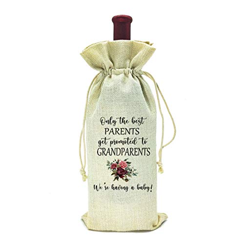 Pregnancy Announcement gift -Announcing New Baby Reveal, Wine bag gift For parents – only the best parents get promoted…