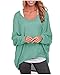 ZANZEA Women's Off-Shoulder Batwing Sleeve Blouse Casual Loose Oversized Baggy T-Shirt Sweater Pullover Top