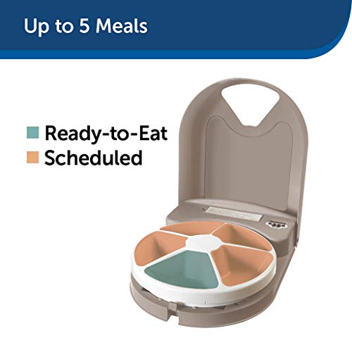 PetSafe 5 Meal Pet Feeder for Dogs and Cats - Food Dispenser - Portion Control