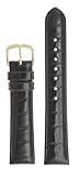 Mens Alligator Grain Watchband Black 18mm Watch Band - by JP Leatherworks