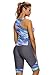 ZKESS Womens Plus Size Rash Guard Surfing Swimsuits Sleeveless Color Block Swim Tank Tops Capri Legging Pant Swims Bottom 2PCS Bathing Suits Wet Set Grey Blue XXXL