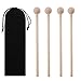 Canomo 2 Pair Wood Mallets Percussion Sticks for Energy Chime, Xylophone, Wood Block, and Bells, 8 Inch Long