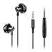 OG-EVKIN Earbuds Headphones with Microphone and Wired Remote, Metal Earphones with Dynamic Crystal Clear Sound and Ergonomic Comfort-Fit (Black)
