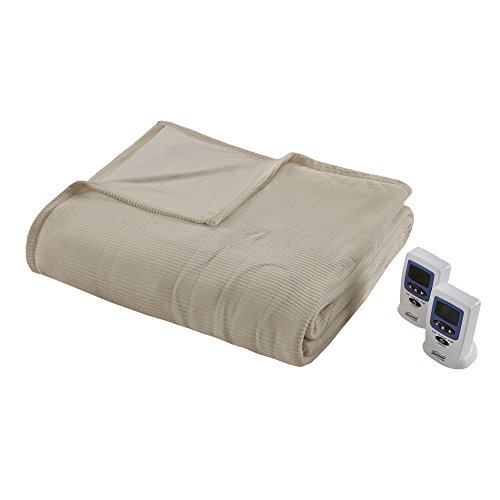 Beautyrest Soft Microfleece Electric Heated Blanket, King, Beige