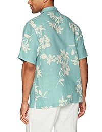 Brand - Camisa hawaiana tropical de seda   lino de 28 palmas para hombre