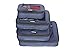 travelbug Compression Packing Cubes Set of 4 (Small, Medium, Medium, and Large) | Compresses to fit more in less space | Luggage Organizer for Travel (Dark Blue)
