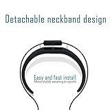 TAIR Wireless Bluetooth Sports Headphone With Mic,Neckband Type With Earhooks,Exercise Earbuds,Cool Black.