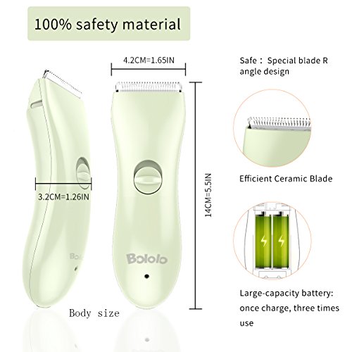 Electric Hair Clippers Set For Kids BOLOLO Cordless Waterproof Professional Baby Toddler Hair Cutting Trimmer Haircut Kit Quiet with Ceramic Blade Green Include 7 piece Tools