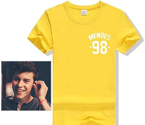 Shawn Mendes T Shirt Glasses Cloth Gift Concert Tee Colored Short Sleeve Fashion Print Match Classic Mix Colours Yellow M Amazon Co Uk Diy Tools