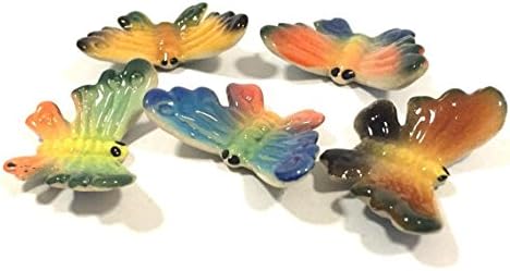 Figurine Butterfly Miniature Ceramic Animal Statue Decoration Hand Painted Craft Collectible.