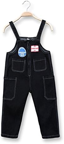 BBXX Little Boys' Cotton Denim Pockets Overall Pant for Kids 2-7 Yrs No. 8165100913 (120 ( US Size 4-5 ), black)