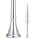 Leinuosen 2 Pieces French Horn Mouthpiece Kit Includes 1 Silver Plated French Horn Mouth Piece and 1 Mouthpiece Cleaning Brush