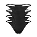 ONEFIT Men's Cotton Thongs G-string Underwear, Pack of 4, Small, Black
