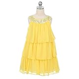 Sweet Kids Little Girls' Triple Tiered Chiffon Flirty Flower Girl Party Dress