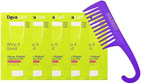 5 Pack DevaCurl Wave Maker Touchable Texture Whip 1oz With FREE Shower Comb