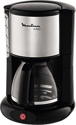 Moulinex FG360811 Glas-Kaffeemaschine Subito edelstahl Matt, Schwarz, 15 Tassen