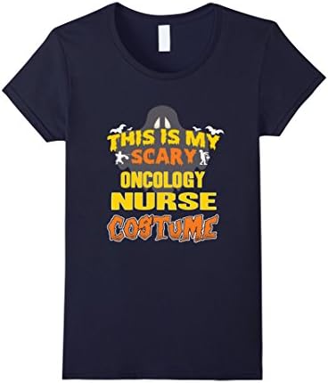 Womens This Is My Scary Oncology Nurse Custome Job TShirt Medium Navy
