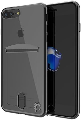 iPhone 7s+ PLUS/7+ PLUS Case, PUNKcase [LUCID Series] Slim Fit Protective Dual Layer Armor Cover W/ Scratch Resistant PUNKSHIELD Screen Protector - Card Slot Design for Apple iPhone 7s+/7+ [BLACK]