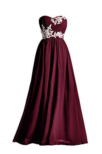 Prom Dresses Lace Special Occasion Gown Formal Dresses For Women Long Bridesmaid Dress, Color Wine,14