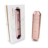 Easy Grinder Electric Spice Herb Grinder and Dispenser with Replacement Blades 2.5g Storage Chamber, Adjustable Magnetic Swing Tip, Rechargeable Battery, USB cord, and Cleaning Brush Rose Gold