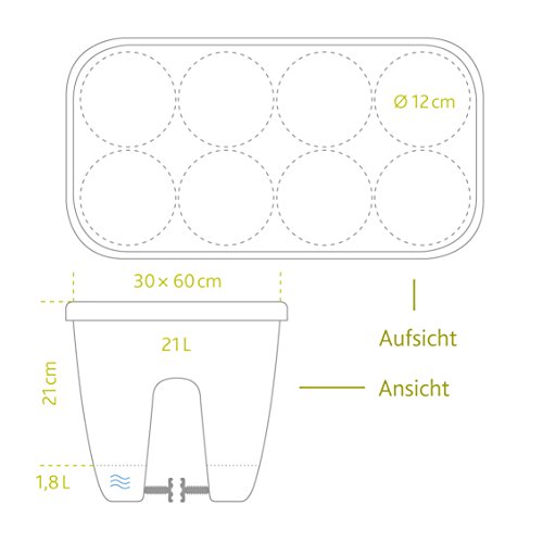 POETIC/EMSA - Geländertopf für den Außenbereich - Pflanzgefäss für Balkongeländer - Mit Wasserreservoir - Farbe Granit… – Bild 5