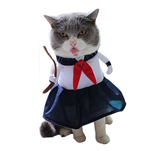 WeeH Dog Costume Halloween Cat Clothing Cosplay Japan Style Pet Clothes for Doggy Kitty Rabbits Pig Fun Christmas Gift, School Girl