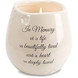Pavilion Gift Company 19178 in Memory Beautifully Lived Ceramic Soy Wax Candle