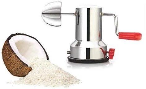 Shubh Stainless Steel Coconut Scrapper Crusher with Vaccum Base, Silver