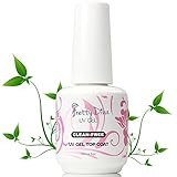 PrettyDiva No Wipe Gel Top Coat, 0.5 Ounce UV Led Cured Required Soak Off Gel Polish(No Cleanse)