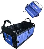 Premium Auto Trunk Organizer by E.M.D.M.: Multipurpose, Customizable, Expandable Storage Cargo Bin SB0018 for Vehicles and Trucks plus Backseat Caddy
