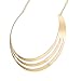 Swhitee Luxury 3 Layers Semicircle Golden Chain Statement Necklace