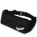 CyberDyer Running Belt Waist Pack - Adjustable Fanny Pouch for Runners Hands Free Workout - iPhone 6/7 Plus Phone Holder Hiking Gear Marathon for Men and Women (Black(Black))