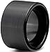 Charming Jewelers Tungsten Wedding Band Ring Black 12mm Men Women Comfort Fit Flat Cut Brushed Polished Size 11