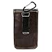 Coffee Universal Matte Premium Genuine Leather Multi-function Belt Loop Case Holster Carrying Bag Pouch Two Pockets Inside With Metal Buckle Out Size 17.5x10.5x2.5 CM