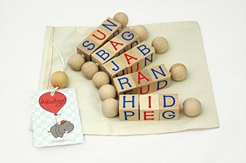 Intuitoys CVC Word Twisters - Uppercase Letters -Montessori Inspired Phonetic Beginning Reading Blocks by Intuitoys
