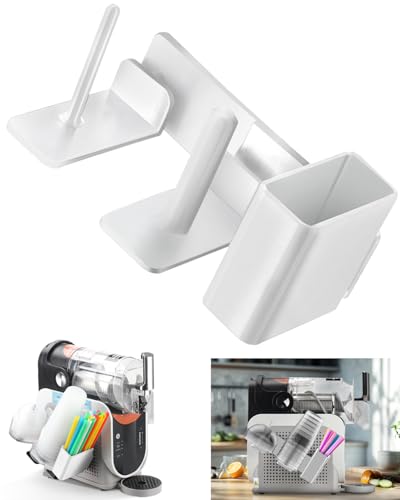 Cup Organizer for Ninja Slushie Machine FS301 & FS300-3-in-1 Side-Mounted Holder for Cups, Lids & Straws - Accessories for Ninja Slushie Machine (White)