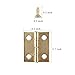 Dayree 50pcs Mini Metal Hinges Light Cabinet Drawer Butt Hinges Connectors for Gift Box Cosmetic Case Dollhouse Furniture with 200 Pieces Replacement Screws 0.6 x 0.7 inch Brass
