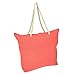 DALIX Elegant Woven Canvas Tote Bag in Red w/Rope Handle