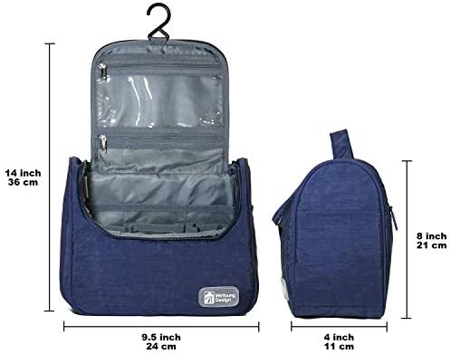 Hanging Toiletry Bag Travel Cosmetic Kit Makeup Bathroom Organizer for Women and Men (Dark Blue) 6 Hanging Toiletry Bag Travel Cosmetic Kit Makeup Bathroom Organizer for Women and Men (Dark Blue)
